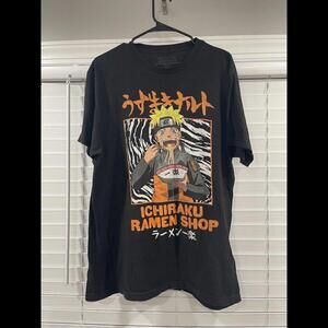 Men's T Shirt NARUTO SHIPPUDEN ICHIRAKU RAMEN SHOP  Size L Anime Manga